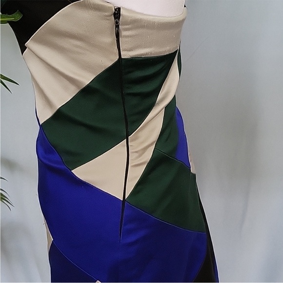 Giorgio Armani Strapless Color Block Silk Cocktail Dress - Picture 4 of 11